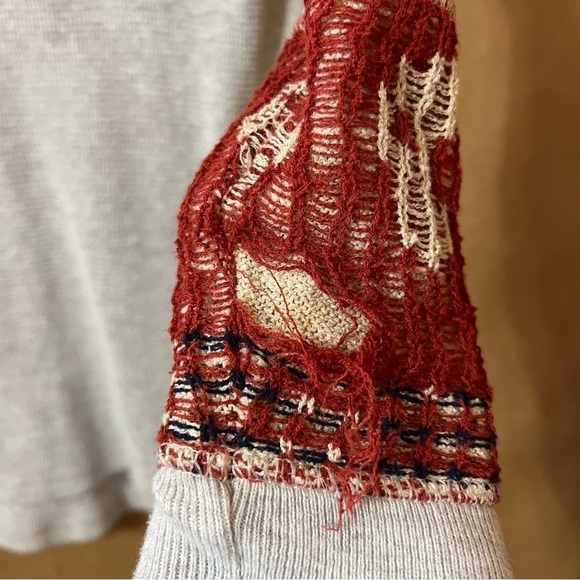 Free People | Rare Bambi Swit Ram Skull Knit Thermal Top Southwestern Size S - Picture 8 of 12